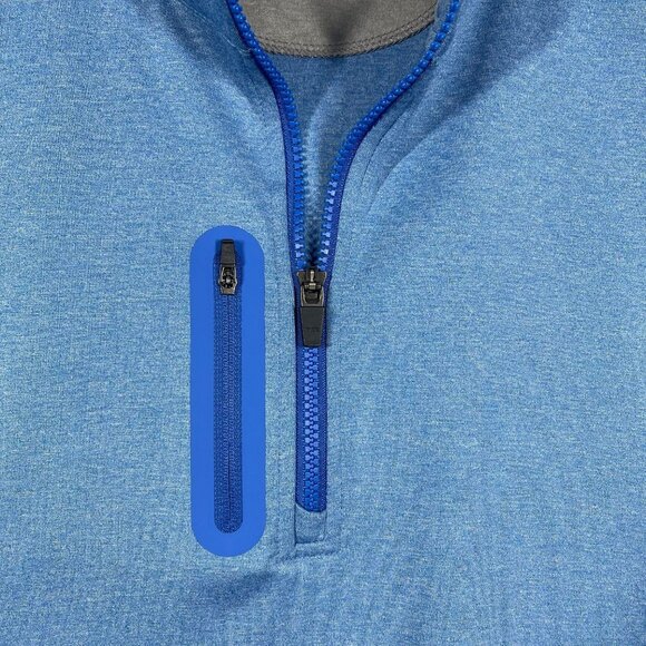 Johnnie-O Men's Liberty Denny PREP-FORMANCE Quarter-Zip Vest Blue Mens XL - Picture 5 of 8